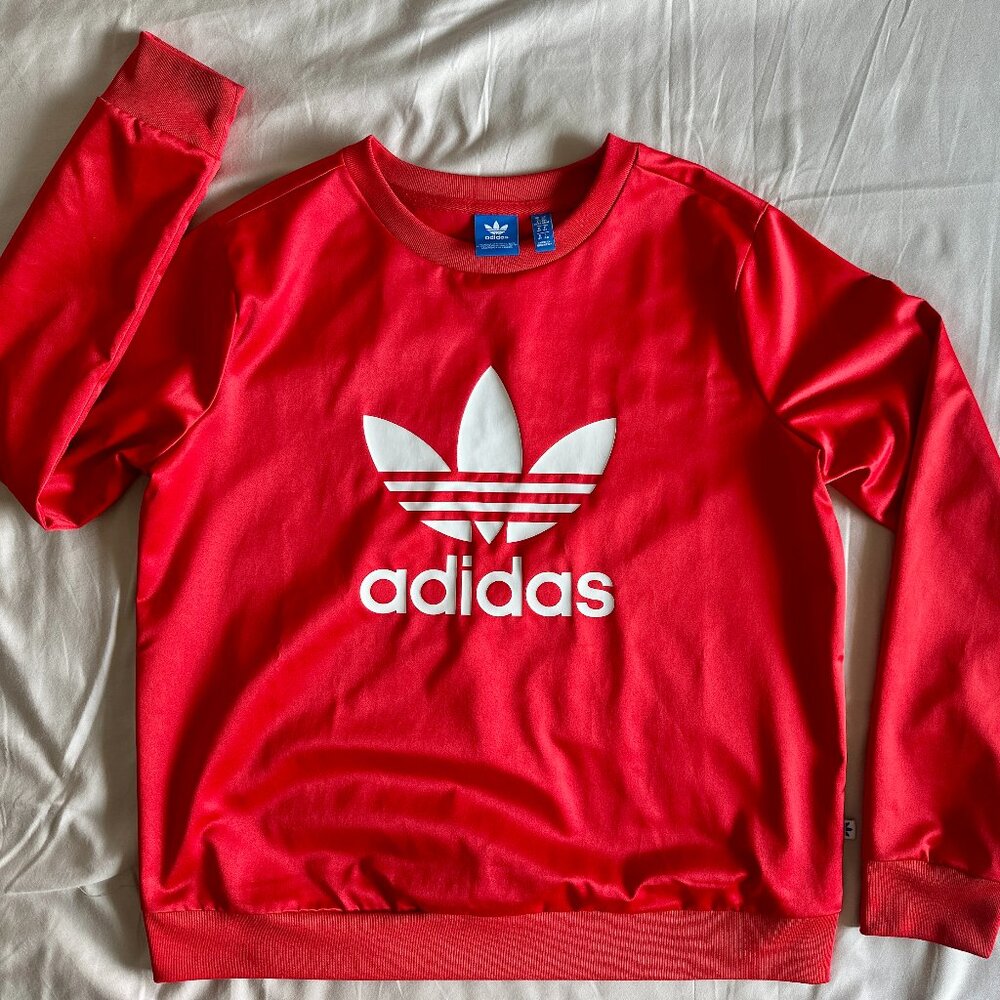 Adidas Originals Trefoil Sweatshirt – Red – Size Small – Unisex Pullover